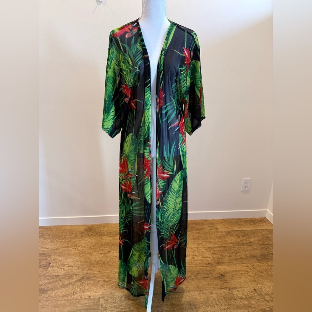 Fashion Nova Kimono Duster Swimsuit Cover Up Resortwear Beach Size Medium
